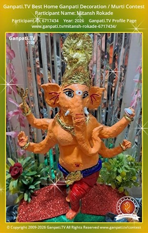 Mitansh Rokade Home Ganpati Picture