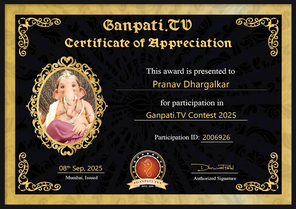 Pranav Dhargalkar Ganpati 2025