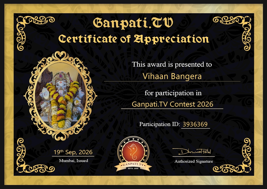 Vihaan Bangera Ganpati 2026