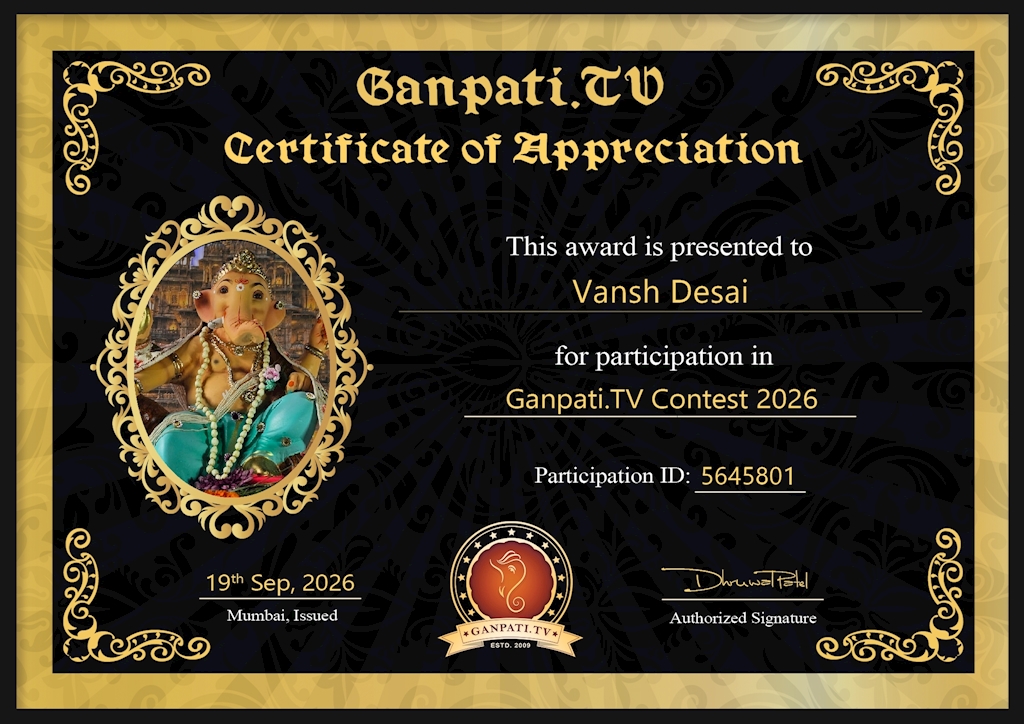 Vansh Desai Ganpati 2026