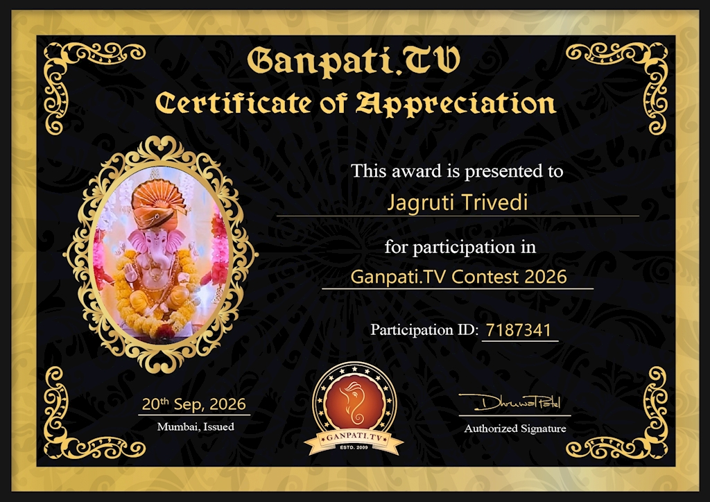 Jagruti Trivedi Ganpati 2026