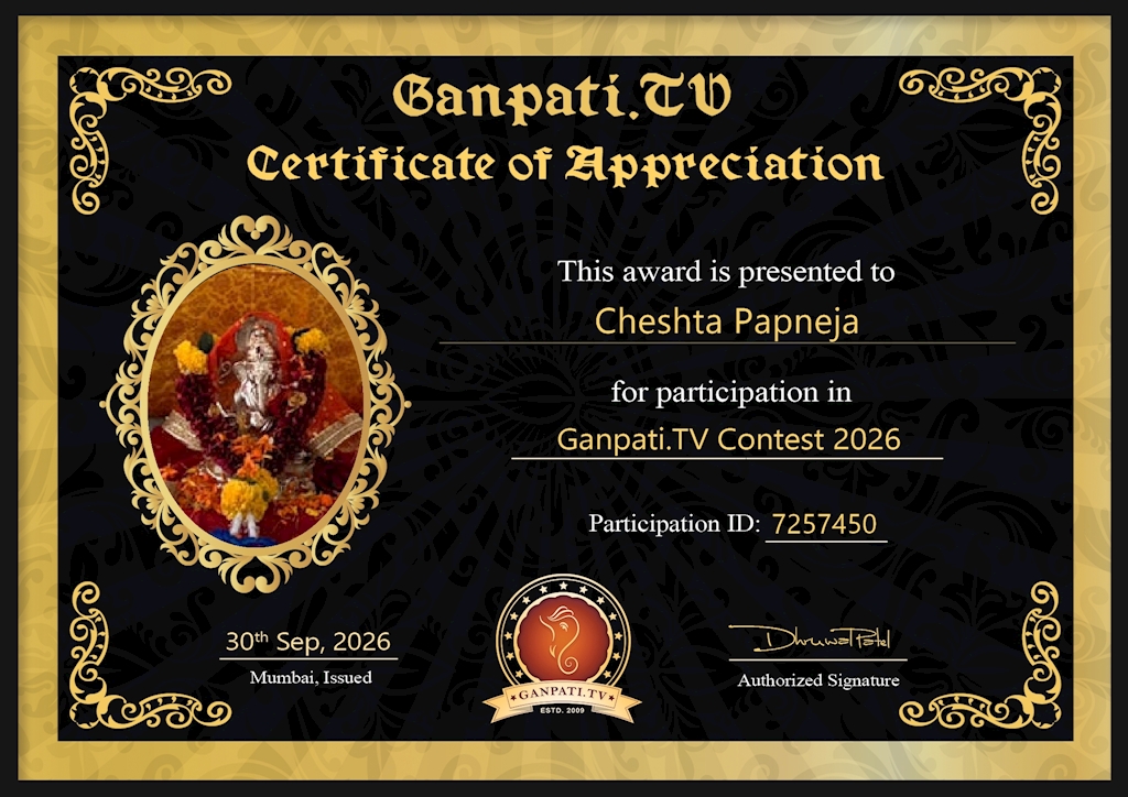 Cheshta Papneja Ganpati 2026