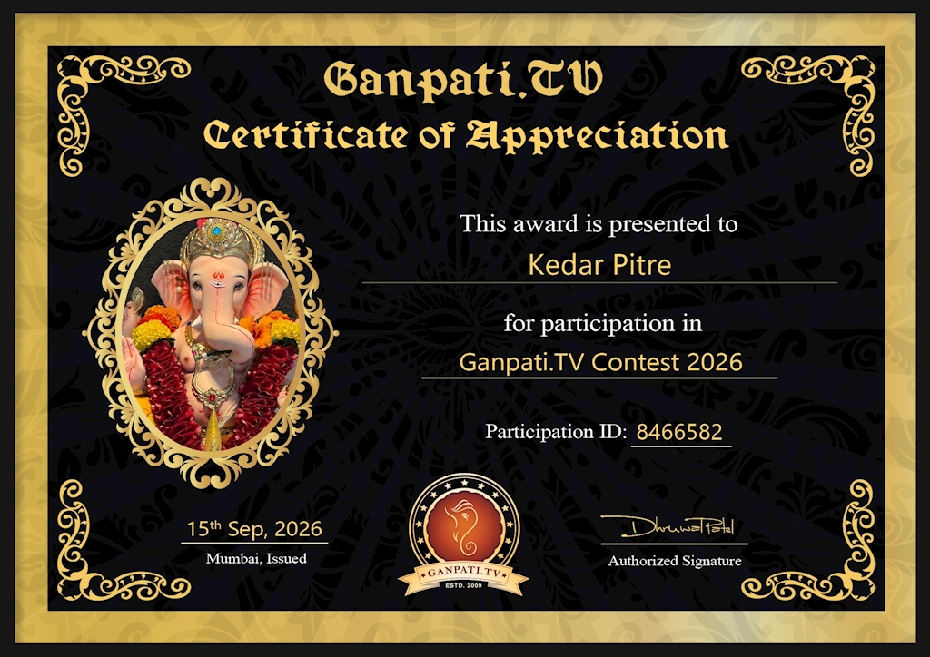 Kedar Pitre Ganpati 2026